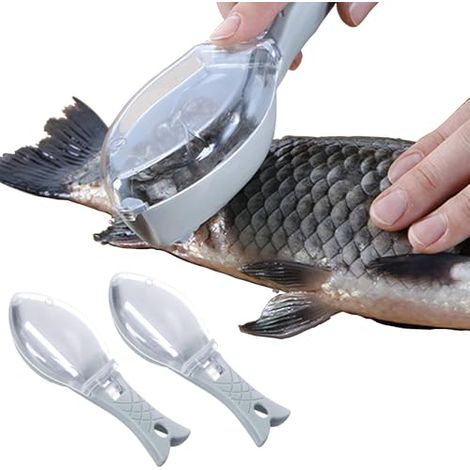 raspadores de escamas de pescado, limpiador profesional para el hogar, la cocina y el restaurante, utensilios de cocina con tapa (azul) (1/5)