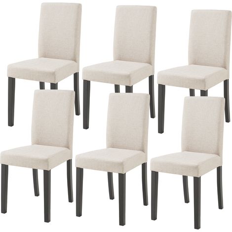Lot de 6 chaises de salle à manger beige (1/5)