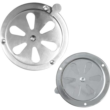 Grille de Ventilation Ronde, Rosette d'aération en Acier Inoxydable, Grille D'aération 125 mm en Acier Inoxydable Conduit D'évacuation Air Entrant (1/5)