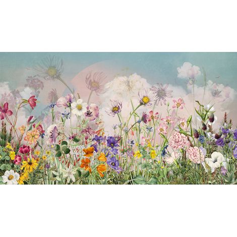 Papier peint panoramique Enfants - Fleurs - 130 cm x 73 cm (1/2)