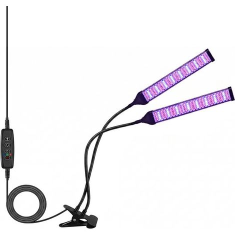Lampe de croissance – 2 têtes – Full spectrum – Rouge/bleu – Minuterie 3/9/12h – Flexible – Plantes (1/5)
