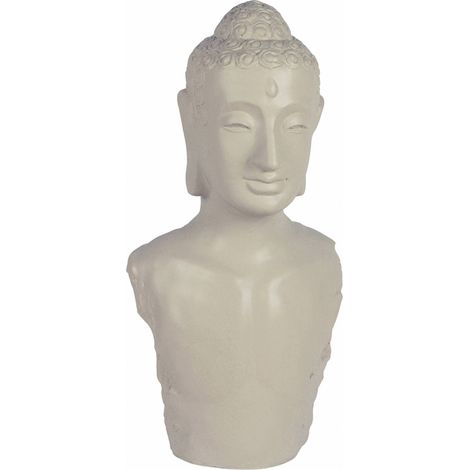 Buste décoratif bouddha jeune aspect topo pour intérieur zen - topo beige clair (1/3)