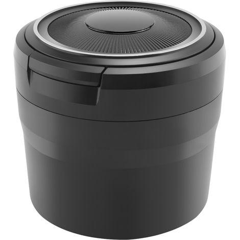 Cendrier Portable avec Porte-Gobelet à LumièRe LED Auto Plateau Cendres pour Voiture Cendriers Sans FuméE Accessoires de Voiture, Noir (1/5)