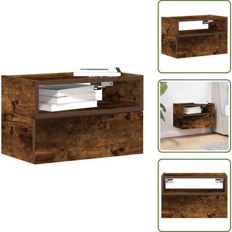 Wand-Nachttisch Räuchereiche 45x26x28,5 cm - Wand-Nachttisch - Wand-Nachttische - Schwebender Nachttisch - Wand-Nachtschrank (1/5)