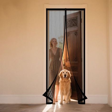 Moustiquaire magnétique noire 80x210 cm, fermeture automatique, anti-insectes (1/5)