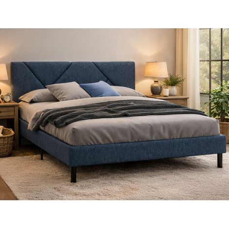 Hypnos Doppelbett, Bettgestell für Schlafzimmer, Bettzeug nach Zimmer, Matratzenauflage, passend für eine 160x200 cm Matratze, Blau (1/5)