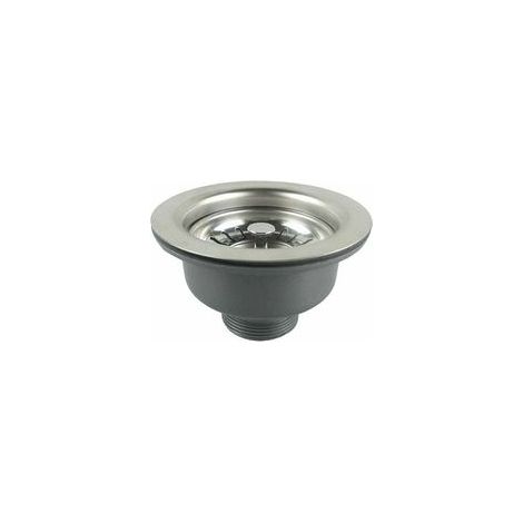 Bonde d'évier sans trop-plein – Panier inox ø 110 mm – Acier inoxydable et ABS – Finition satinée anti-rayures (1/5)