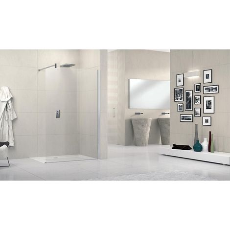Paroi Novellini Lunes H 195 cm fixe, 97 à 98,5cm, vitrage transparent