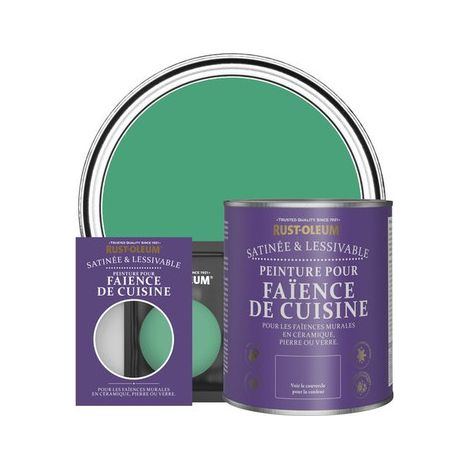 Peinture pour Faïence de Cuisine, Finition Satinée - Émeraude (1/3)