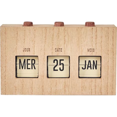 Calendrier Perpétuel Flip Flap Vintage Effet Bois Brut (1/5)