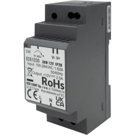DIN-Schienen-Netzteil 12V 30W IP20 Premium Eco Light EC61030 (1/2)