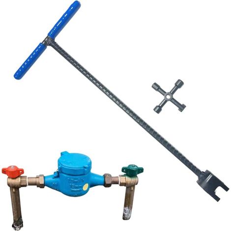 Clé de Compteur d'Eau - Clé à en T - à Griffe pour Robinet d'irrigation -