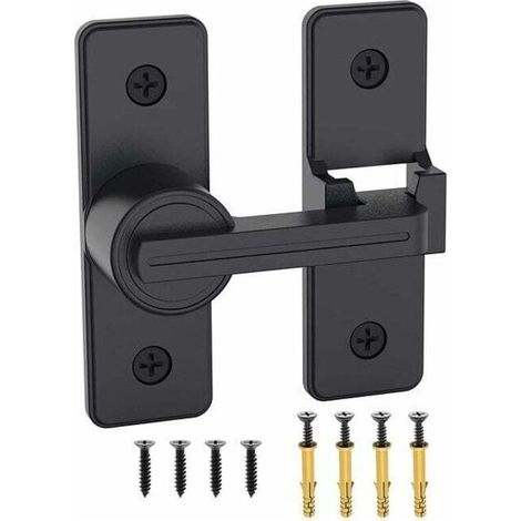 Loquets de porte Loquet de sécurité Verrou de porte Verrou de porte en alliage de zinc robuste pour serrure de porte de grange coulissante, jardin, salle de bain, porte de garage (noir)--TRIMEC (1/4)