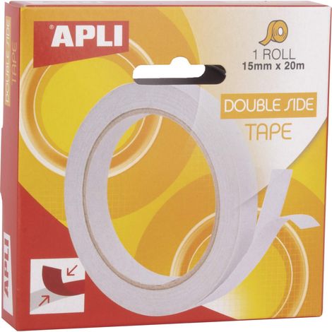 Nastro adesivo doppia faccia apli trasparente 15 mm 20 m (1/2)