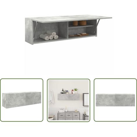 vidaXL Bad-Wandschrank Betongrau 100x25x30 cm Holzwerkstoff (1/5)