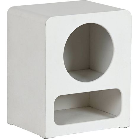 Table de chevet blanc design moderne en MDF - Blanc pur éclatant (1/5)