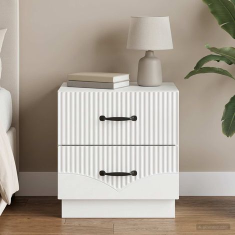 vidaXL Cabinet de chevet Blanc 43 x 34,5 x 44,5 cm Bois d'ingénierie (1/5)