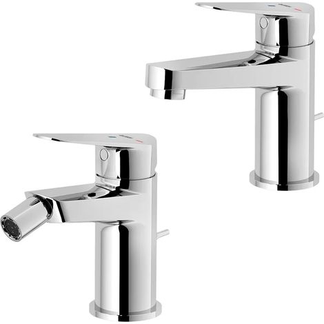 Set miscelatori lavabo e bidet Nobili Blues cromati a risparmio idrico (1/5)