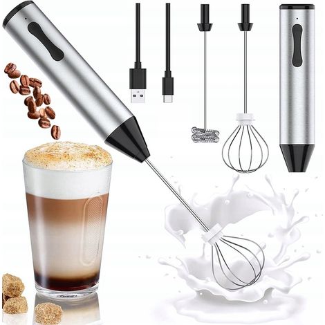Montalatte manuale, mini frullatore senza fili, 11000 giri/minuto