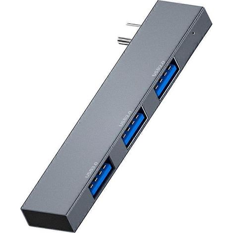 Hub USB-C multiport 3 en 1 avec ports USB 3.0 et 2.0 et lecteur de cartes intégré. (1/4)