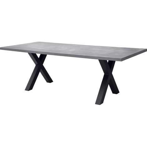 Tavolo da giardino in alluminio antracite con top in resina grigio 220 x 100 (1/5)