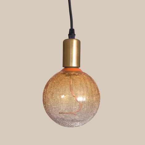 Lampadina LED globo 3,5W E27 1800K effetto crackle oro - Luce ambra calda