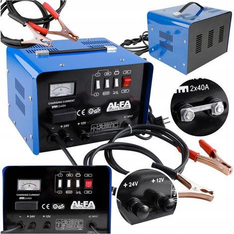CARICABATTERIE PER AUTO CON PONTE DI COLLEGAMENTO PER RICARICARE BATTERIE DA 12/24 V