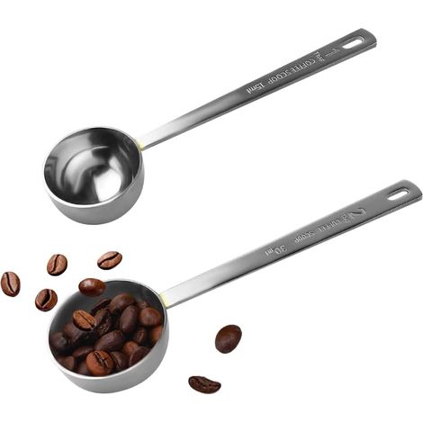 Ensemble de cuillère à café en acier inoxydable de pack, 1 cuillère à soupe (15 ml) et 1 cuillère à soupe (30 ml) (long) (1/5)