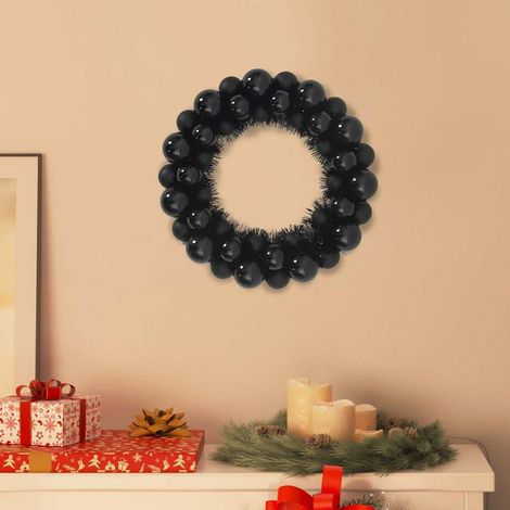 Weihnachtsballkränze 2 pcs Schwarz 33 x 33 x 7 cm Polystyrol