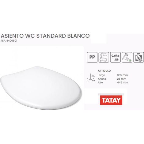 tatay tapa asiento wc blanco universal 37x45 cm standard 4400501