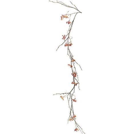 Couronne décorative en rotin avec fruits artificiels, décoration florale suspendue pour la maison, orange, 160 x 3 x 1 cm, décoration de fêtes, 1 pièce. (1/5)