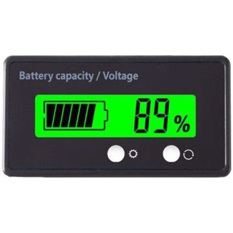 Voltmetro per capacità batteria con allarme DC 12V 24V 36V 48V 72V Monitor per batterie al piombo e agli ioni di litio (verde) (1/5)