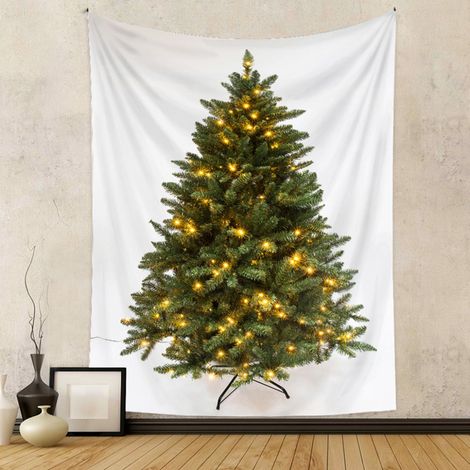 1 pièce Papier peint mural neige arbre de Noël, motif moderne 130 x 150 cm, décoration murale salon chambre (1/5)