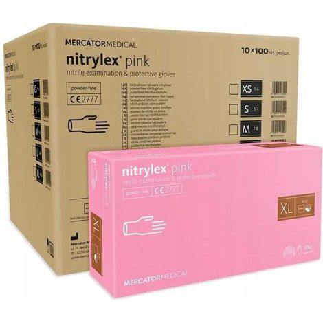 Nitrilhandschuhe 100 Stück. 10-XL Nitrylex Pink - 10 Stück.