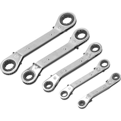 Set di chiavi a cricchetto da 5 pezzi ad alta durezza per riparazioni automobilistiche e smontaggio meccanico. (1/5)