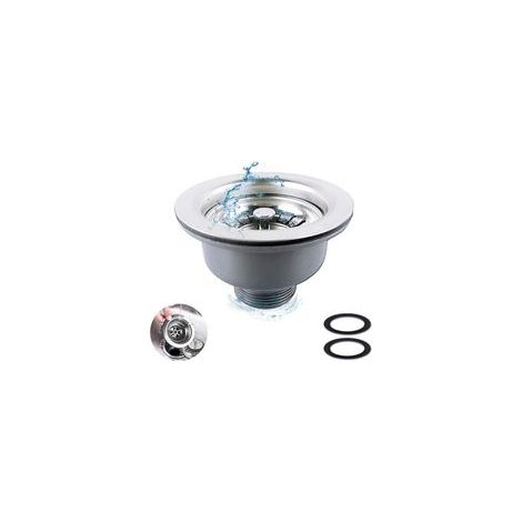 Crezuo Edelstahl-Spülbecken-Siebkollektion, Siebkorb aus Edelstahl 304, Spülbecken-Siebverschluss (114 mm)