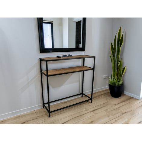Konsolentisch AVELIN in Holzoptik und Schwarz, Breite 80cm (1/5)