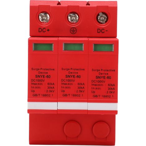 Dispositif de protection contre les surtensions, disjoncteur photovoltaïque, protection DC1000V 60KA, boîtier de distribution, alimentation orange-rouge triphasée (1/5)