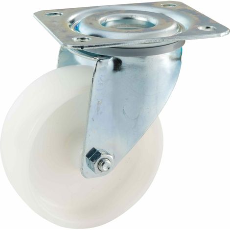 Roulette pivotante blanche de 100 mm de diamètre