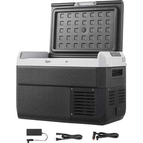 Tragbarer 25-Liter-Autokühlschrank, 12V/24V und 220V elektrischer Kühler, Kompressorgefrierschrank, einstellbare Temperatur -20°C bis 20°C, für Camping, Reisen, Vans und Outdoor-Aktivitäten (1/5)
