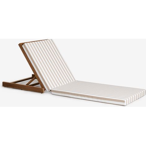 SKLUM 2er-Pack Liegestühle aus Akazienholz Idaira Gardenia Weiß - Beige Mandel Rose             Akazienbraun dunkel                     