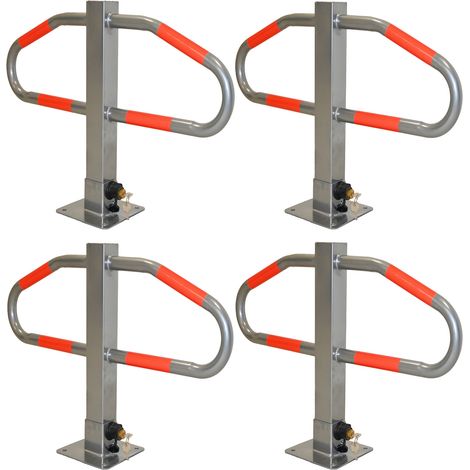 4x Parkplatzsperre 47 x 73 cm Metall grau abschließ- und klappbar Parkplatzbügel Sperrbügel Poller (1/5)