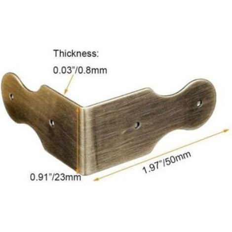 Protections D'angle - Laiton Pur - Pour Boîte À Bijoux En Bois - Cadre Photo - 8 Pièces (1/4)