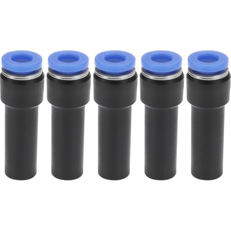 Lot de 5 Réducteur, Plastique, Acier Inoxydable, 10 mm à 6 mm, 38,9 x 13 mm, Systèmes Pneumatiques