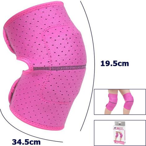 Trade Shop - Paar Knieschoner, hypoallergen, waschbar, Bandage für Mädchen, Farbe: Pink, Größe M -