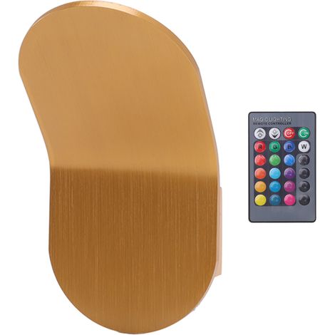LED-Wandleuchte aus Aluminium, schlichtes Design, warmweißes RGB-LED-Licht, Fernbedienung, moderne Wandleuchte für Büro, Schlafzimmer, Küche (1/5)