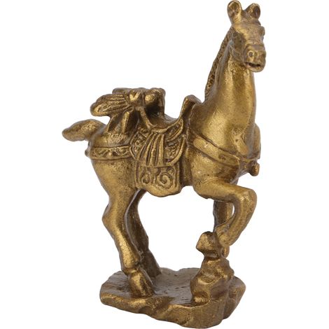 Statue de cheval en laiton, sculptée à la main avec soin dans un style rétro, porte-bonheur, décoration de bureau. (1/5)