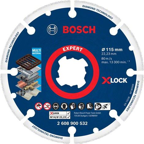 Bosch EXPERT X-LOCK Diamond Metal Wheel Saw Multi Material Cutting Disc 115mm (1/5)