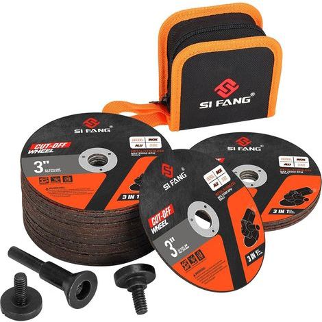 Set da 25 pezzi di dischi da taglio da 7,6 cm con mandrino da 6,35 mm per smerigliatrici angolari, dischi abrasivi per metalli in una borsa, utensili rotanti, trapani - (1/5)
