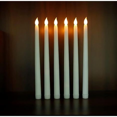 Flammenlose LED-Kerzen, elektrische Kerzen, Lampenkerzen für Mariä Himmelfahrt/Geburtstag/Weihnachten/Allerheiligen/Dinner bei Kerzenschein (6 Stück) (1/5)